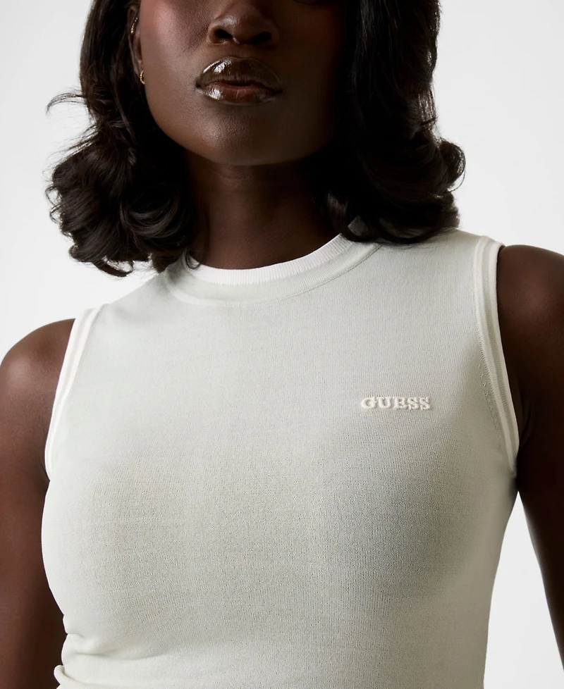 Guess Juniors' Gabry Crewneck Sleeveless Top Sweater
