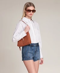 Avec Les Filles Women's Spread Collar Stripe Button Down Shirt