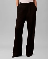 Calvin Klein Women's Ponte High Rise Wide Leg Pants