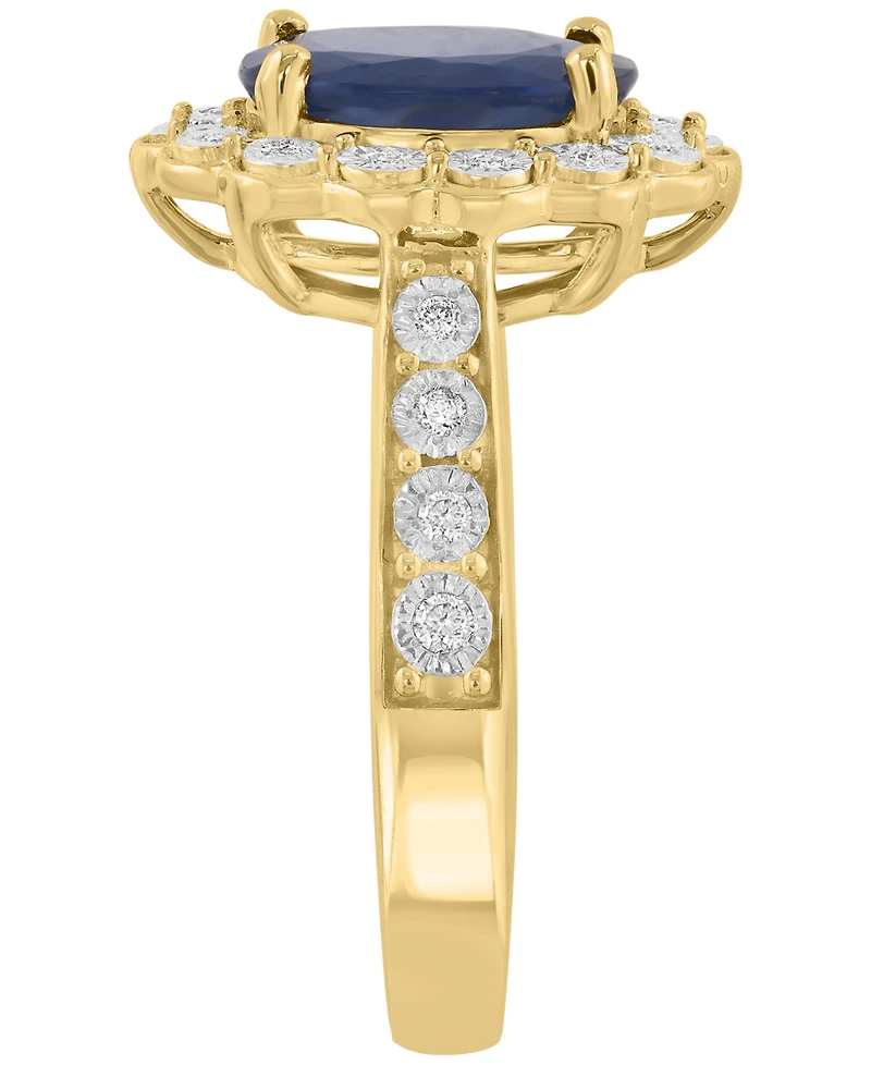 Effy Collection Sapphire (1-3/4 ct. t.w.) & Diamond (1/6 ct. t.w.) Ring in 14k Yellow Gold