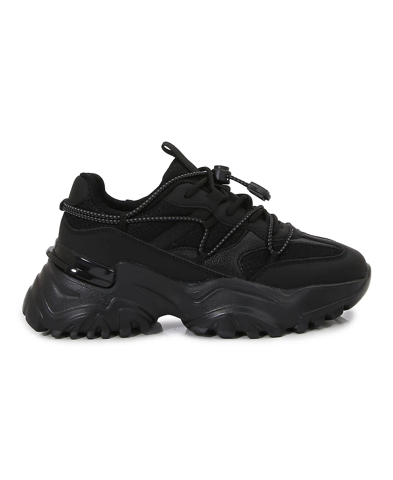 Berness Branch Mixed Material Lace-Up Sneakers