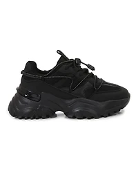 Berness Branch Mixed Material Lace-Up Sneakers