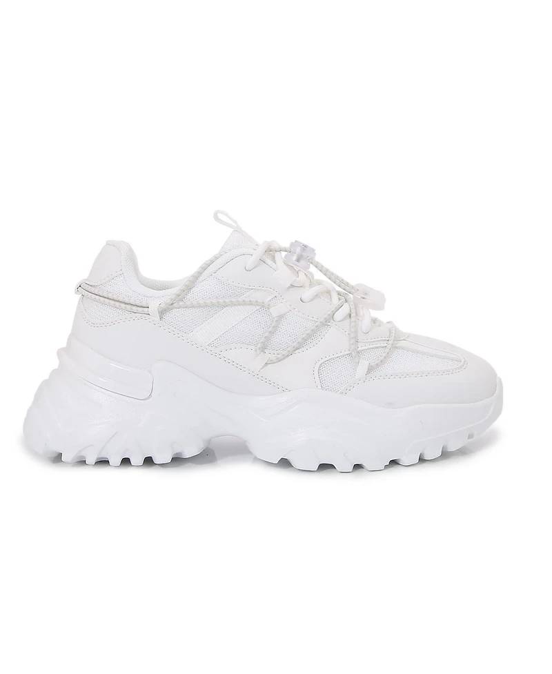 Berness Branch Mixed Material Lace-Up Sneakers