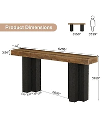 Tribesigns 63-Inch Console Table for Entryway, Farmhouse Entryway Table with Sturdy Legs, Narrow Long Sofa Console Behind Couch