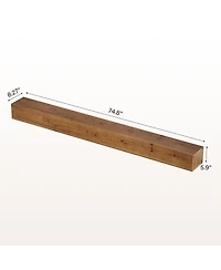Tribesigns 74.8" Fireplace Mantel Shelf, Wall Mounted Floating Shelves for Wall, Wood Mantel Floating Shelf Storage Display Shelves
