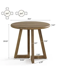 Tribesigns Small Round Dining Table for 2-4 People, 31.5-Inch Kitchen Table for Dining Room, Living Room