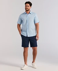 Cubavera Men's Short Sleeve Panel Button-Front Linen Camp Shirt