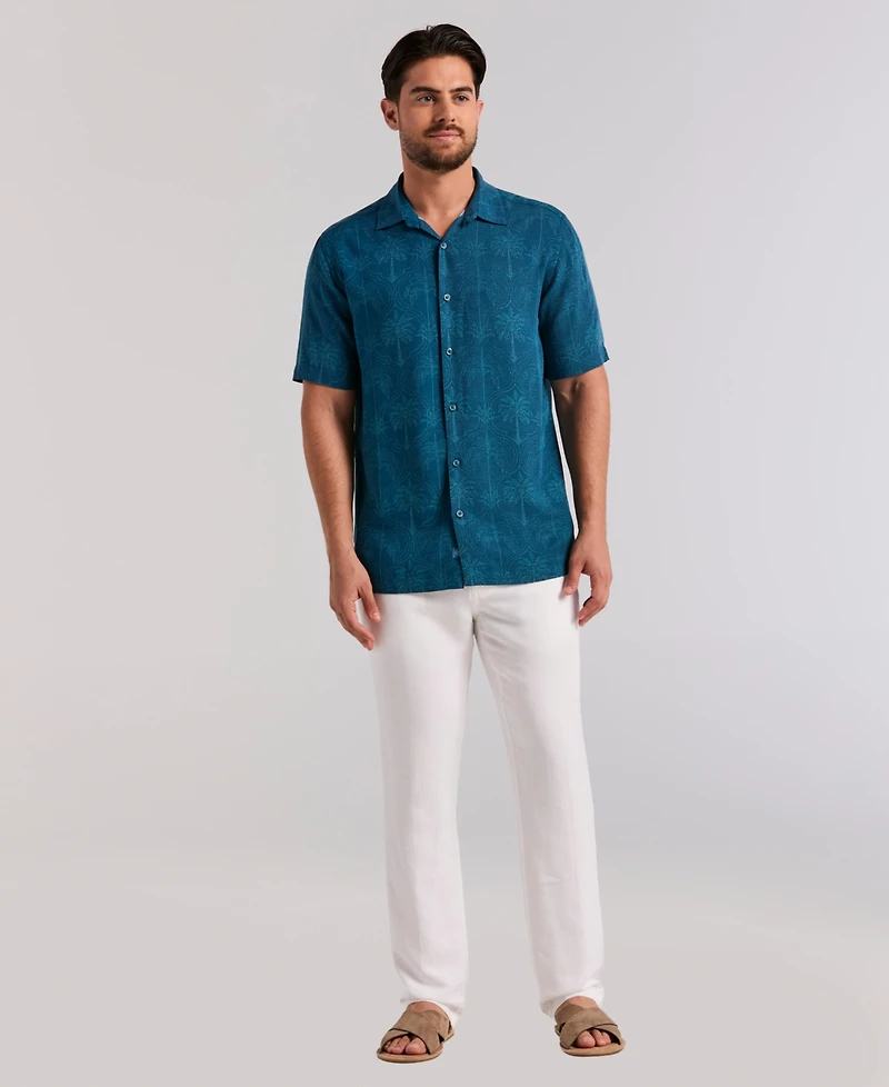Cubavera Men's Medallion Palm Print Short-Sleeve Button-Down Shirt
