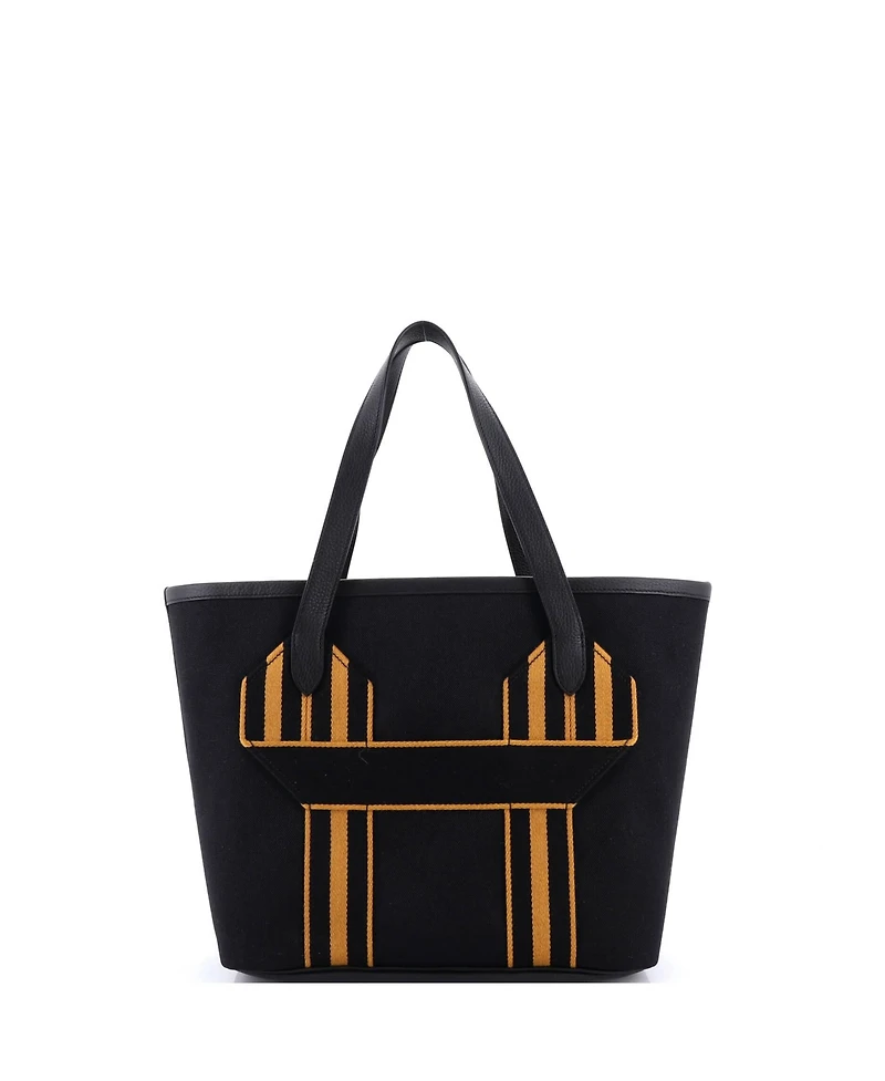Pre-Owned HERMES Pursangle Tote Canvas with Leather