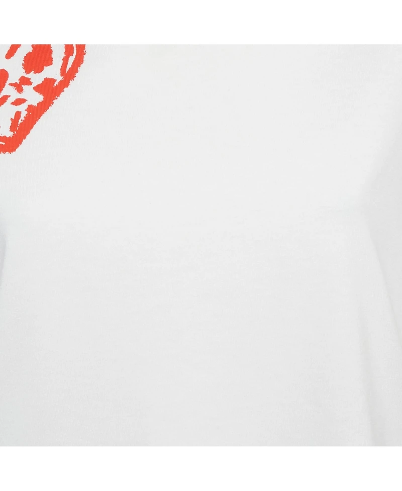 Pre-Owned Salvatore Ferragamo Women's White/red Leopard Print Cotton T-Shirt