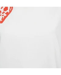 Pre-Owned Salvatore Ferragamo Women's White/red Leopard Print Cotton T-Shirt