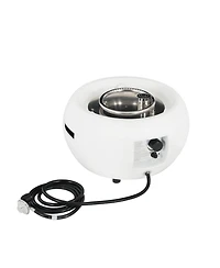 Flynama 40000 Btu Patio Mgo Propane Fire Pit White Round Design Adjustable Flame No Assembly Required