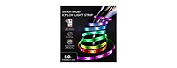 Monster 50 Ft Ir Remote Controlled Rgb+Ic Led Light Strip with Dynamic Color Flow and Sound Reactive Effects