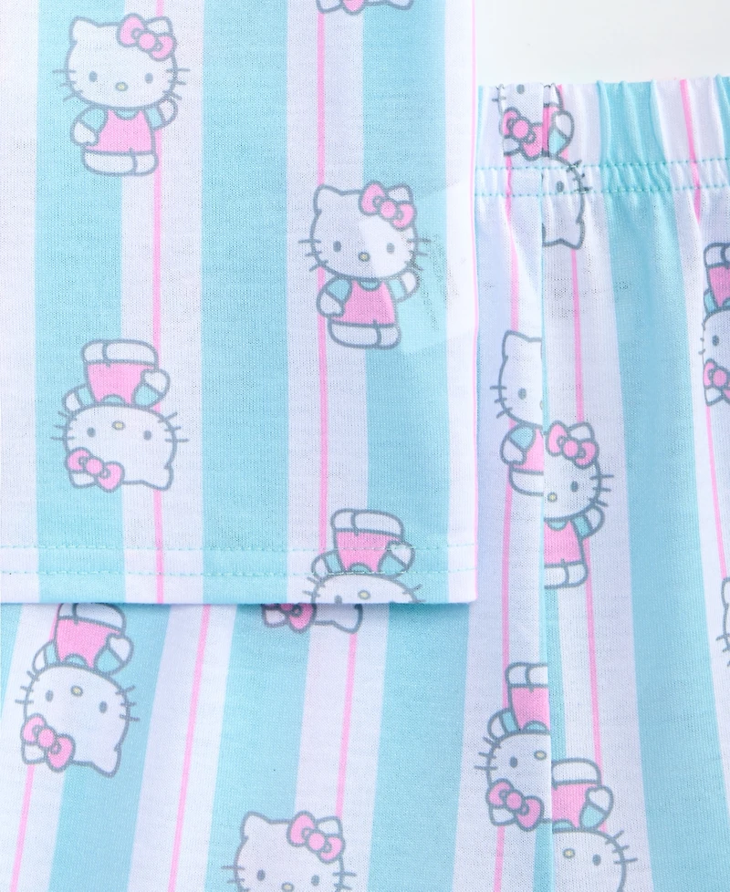 Hello Kitty Girls' 4-10 Button-Down Pajamas, 2-Piece Set