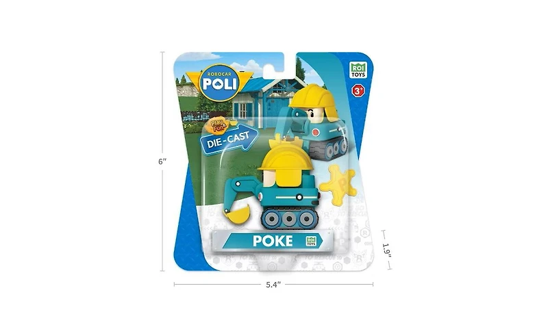 Robocar Poli Die-Cast Excavator Construction Toy