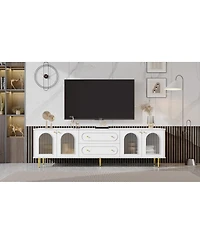 Streamdale Furniture Modern Tv Stand with 2 Drawers & 2 Cabinets, Up to 80