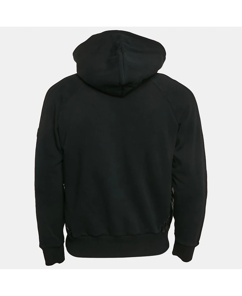 Pre-Owned Moncler Men's X Adidas Black Cotton Knit Puffer Trim Hoodie