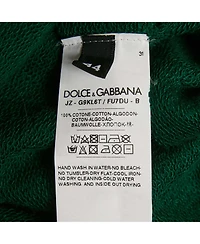 Pre-Owned Dolce & Gabbana Men's Green Logo Print Cotton Crew Neck Sweatshirt