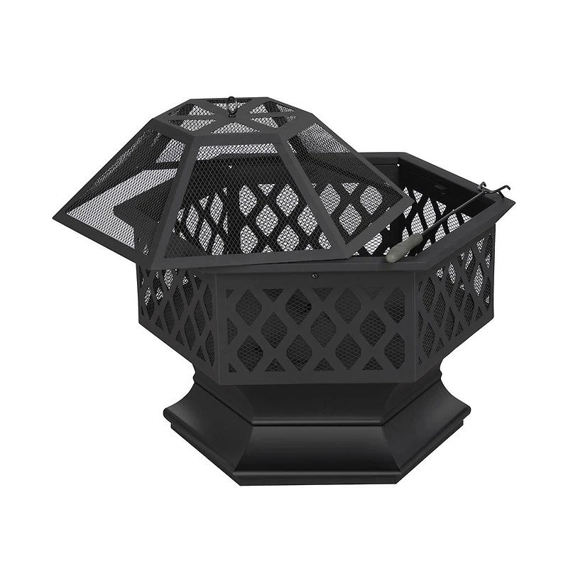 Yaheetech 24in Heavy Duty Fire Pit for Outdoor Patio Backyard
