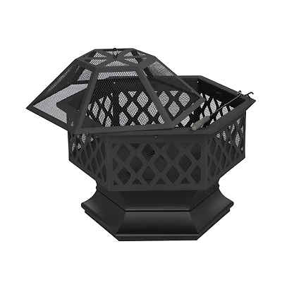 Yaheetech 24in Heavy Duty Fire Pit for Outdoor Patio Backyard