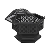 Yaheetech 24in Heavy Duty Fire Pit for Outdoor Patio Backyard