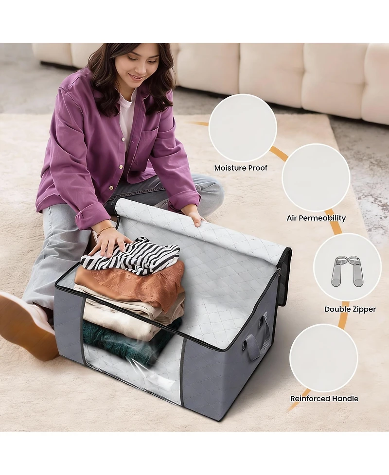 Yigii 17 Gallon, Reinforced Handles, Non-Woven Fabric Storage Bags