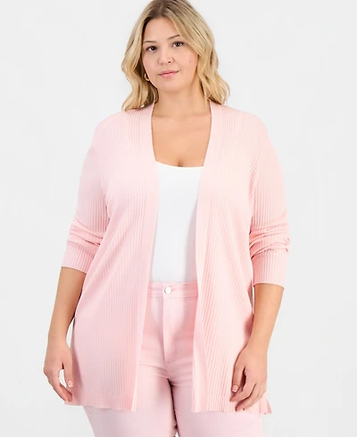 Jones New York Plus Sutton Open-Front Cardigan