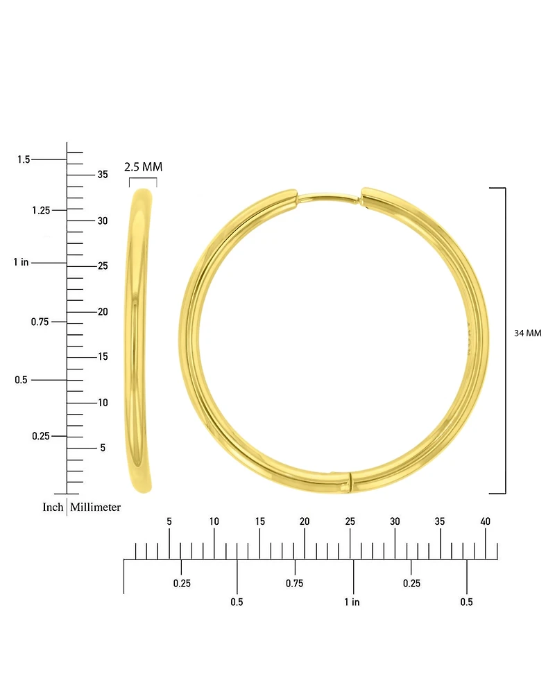 Roxy Waterproof Yellow 34mm Hoop Earrings