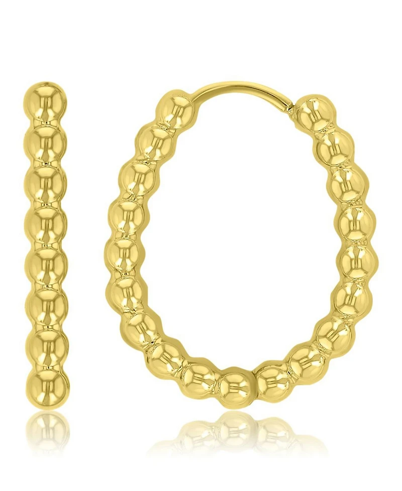Roxy Waterproof Yellow 18.5mm Beaded Rectangle Huggie Earrings