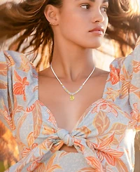 Roxy Waterproof Yellow Beads Labradorite Adjustable Necklace