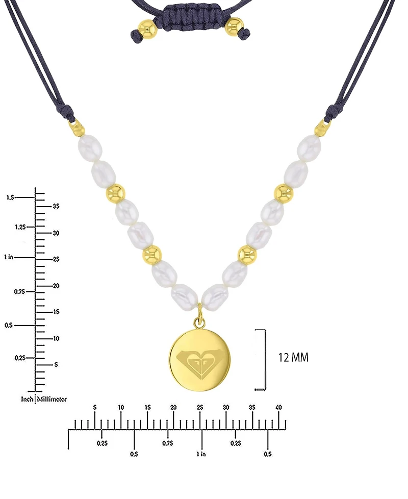 Roxy Waterproof Yellow Heart Pearl Adjustable Necklace