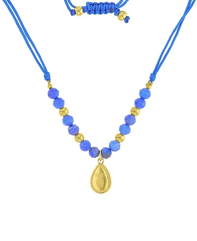 Roxy Waterproof Yellow Pineapple Pattern Labradorite Adjustable Necklace