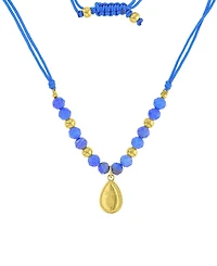 Roxy Waterproof Yellow Pineapple Pattern Labradorite Adjustable Necklace