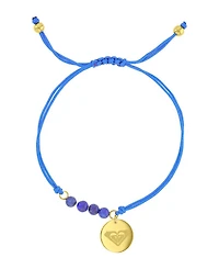 Roxy Waterproof Yellow Rd Heart Charm Labradorite Adjustable Bracelet