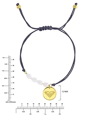 Roxy Waterproof Yellow Rd Heart Charm Pearl Adjustable Bracelet