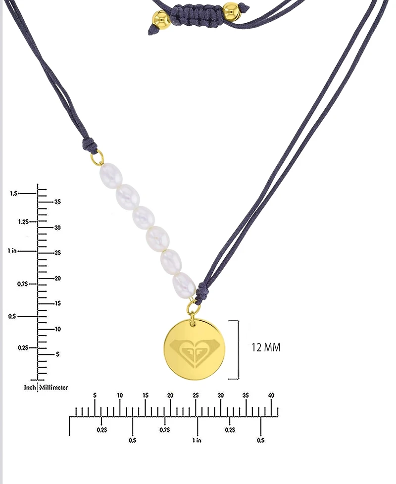 Roxy Waterproof Yellow Heart Pearl Adjustable Necklace