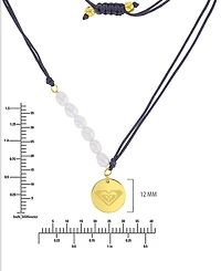 Roxy Waterproof Yellow Heart Pearl Adjustable Necklace