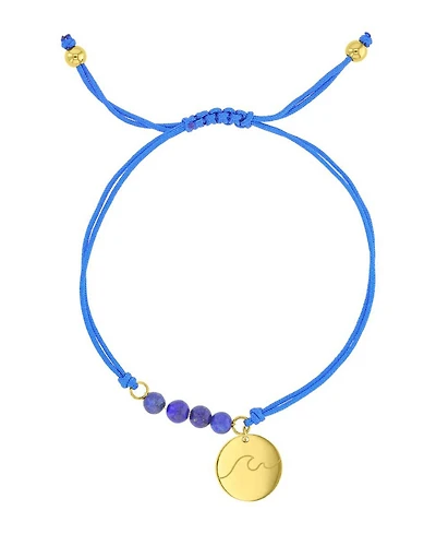 Roxy Waterproof Yellow Rd Wave Heart Charm Labradorite Adjustable Bracelet