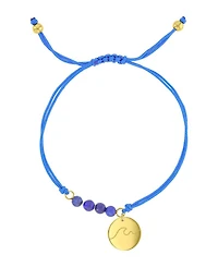 Roxy Waterproof Yellow Rd Wave Heart Charm Labradorite Adjustable Bracelet
