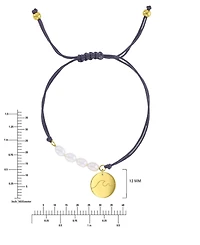 Roxy Waterproof Yellow Rd Wave Heart Charm Pearl Adjustable Bracelet