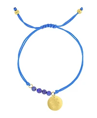 Roxy Waterproof Yellow Hibiscus Disc Labradorite Adjustable Bracelet