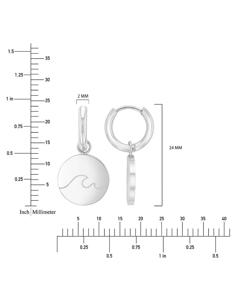 Roxy Waterproof Yellow 24mm Heart Wave Huggie Earrings