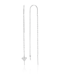 Roxy Waterproof Platinum 65mm Triangular Heart Threader Earrings