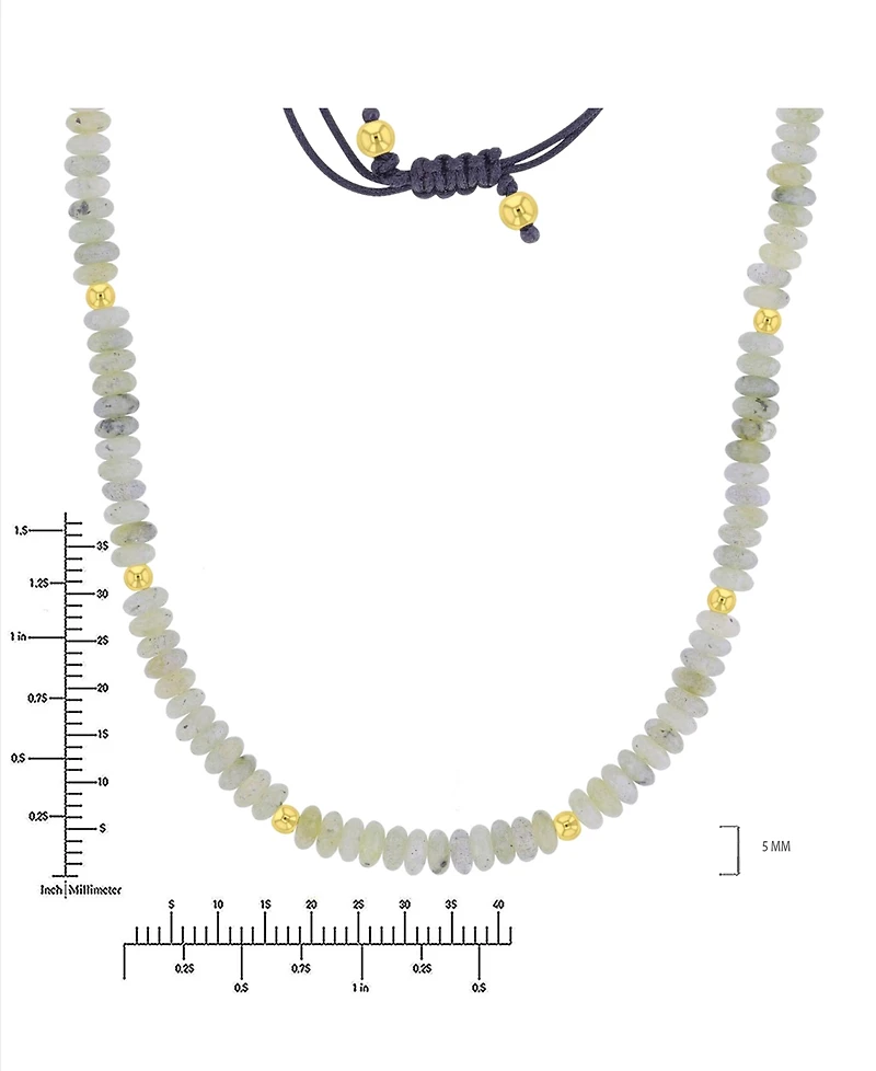 Roxy Waterproof Yellow Beads Onyx Adjustable Necklace