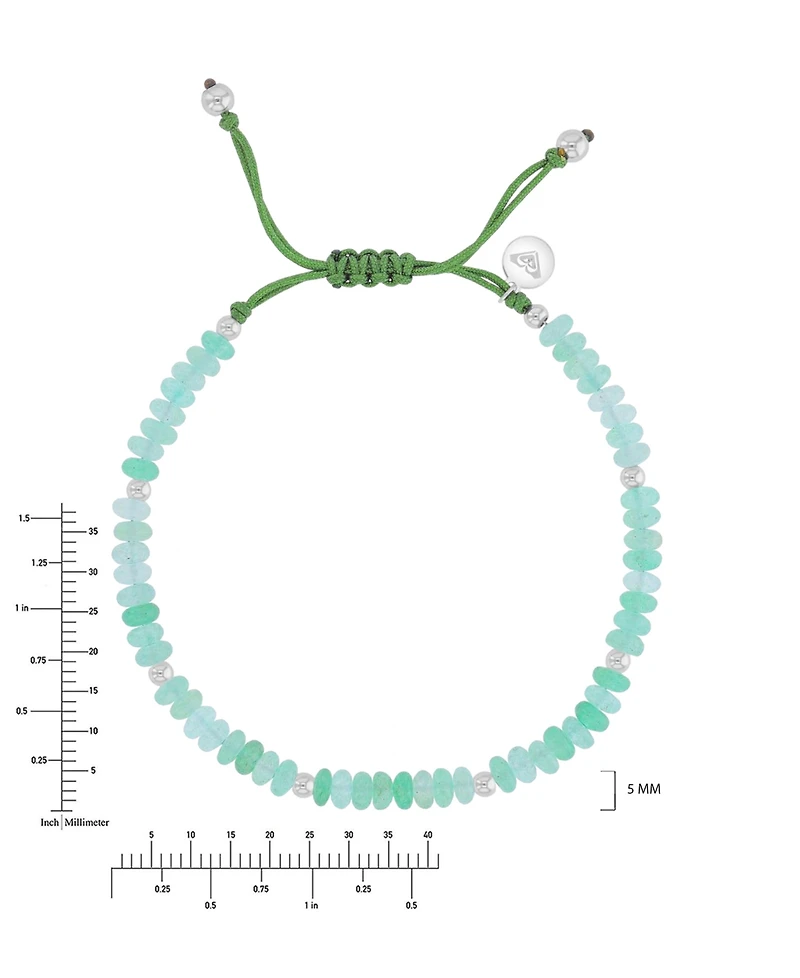 Roxy Waterproof Platinum Green Aventurine Adjustable Bracelet