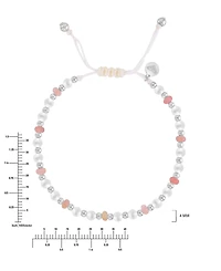 Roxy Waterproof Platinum Rhodonite Pearl Adjustable Bracelet