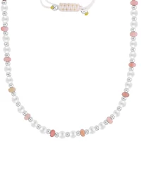 Roxy Waterproof Platinum Beads Rhodolite Pearl Adjustable Necklace