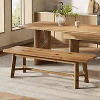 Tribesigns 55.12-Inch Solid Wood Dining Bench, Farmhouse Long Kitchen Bench with Strengthened Legs for Dining Room, Kitchen, Restaurant