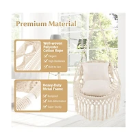 Hanging Hammock Chair with Soft Seat Cushions and Sturdy Rope Chain