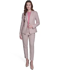 Tommy Hilfiger Women's Plaid Notch Collar Slim Fit Blazer